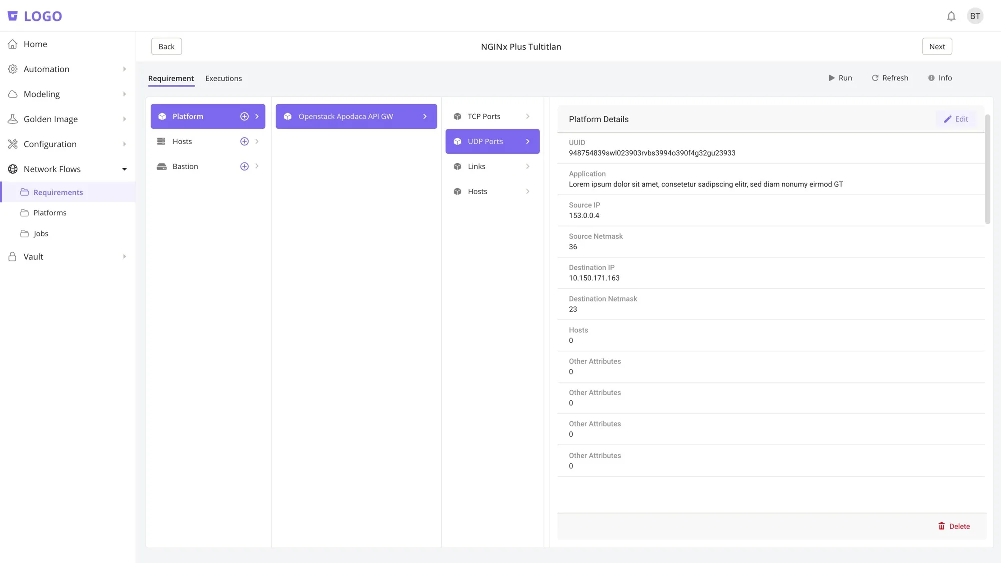 Service template editor